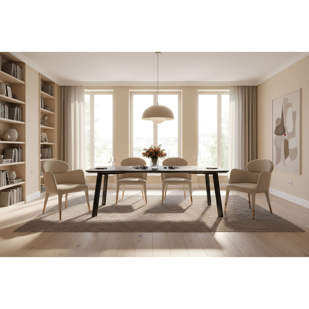 Black & Rosegold Dining Table | OROA Modern Chadwick