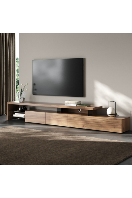 Walnut Veneer 4-Drawer TV Stand | OROA Modern Loreta | Oroa.com