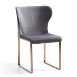 Gray Velvet & Rosegold Dining Chair | OROA Modern Chadwick