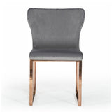Gray Velvet & Rosegold Dining Chair | OROA Modern Chadwick