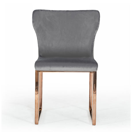 Gray Velvet & Rosegold Dining Chair | OROA Modern Chadwick