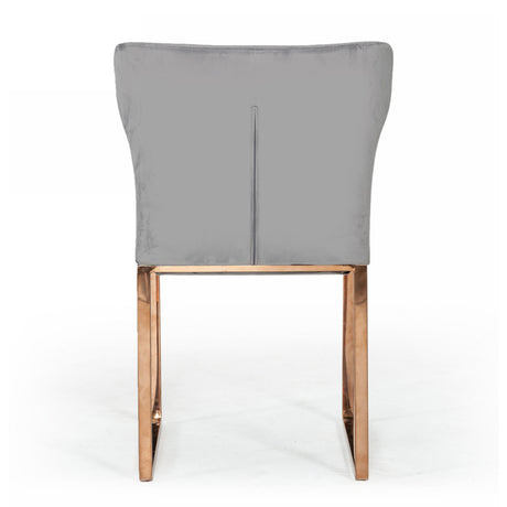 Gray Velvet & Rosegold Dining Chair | OROA Modern Chadwick