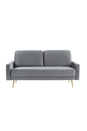Gray Velvet 2-Seater Sofa | OROA Modern Huffine | Oroa.com