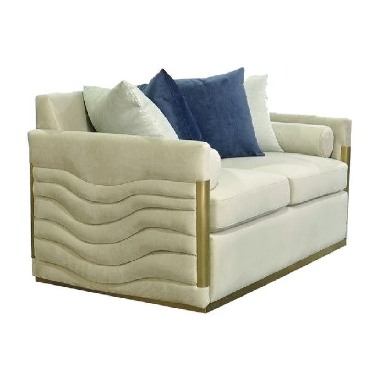 Beige Fabric Loveseat | OROA Modern Tenaya