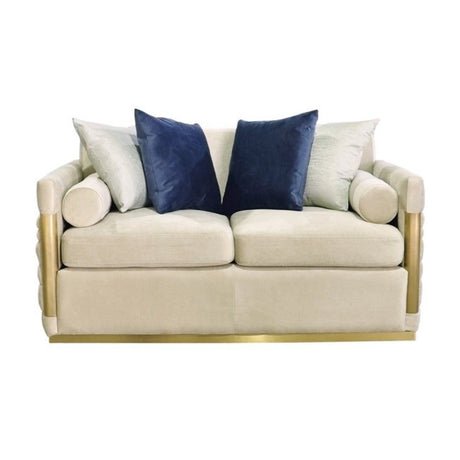 Beige Fabric Loveseat | OROA Modern Tenaya