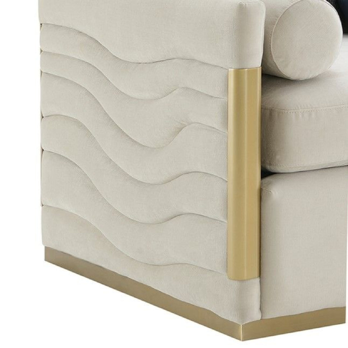 Beige Fabric Loveseat | OROA Modern Tenaya