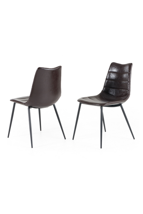 Brown Leatherette Dining Chairs (2) | OROA Modern Gilliam | Oroa.com