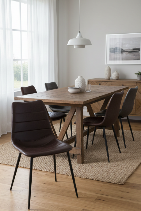Brown Vegan Dining Chairs (2) | OROA Modern Gilliam | Oroa.com