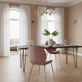 Pink Velvet Dining Chairs (2) | OROA Modern Wendy