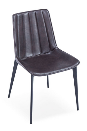 Brown Channel-Tufted Dining Chairs (2) | OROA Modern Peoria | Oroa.com