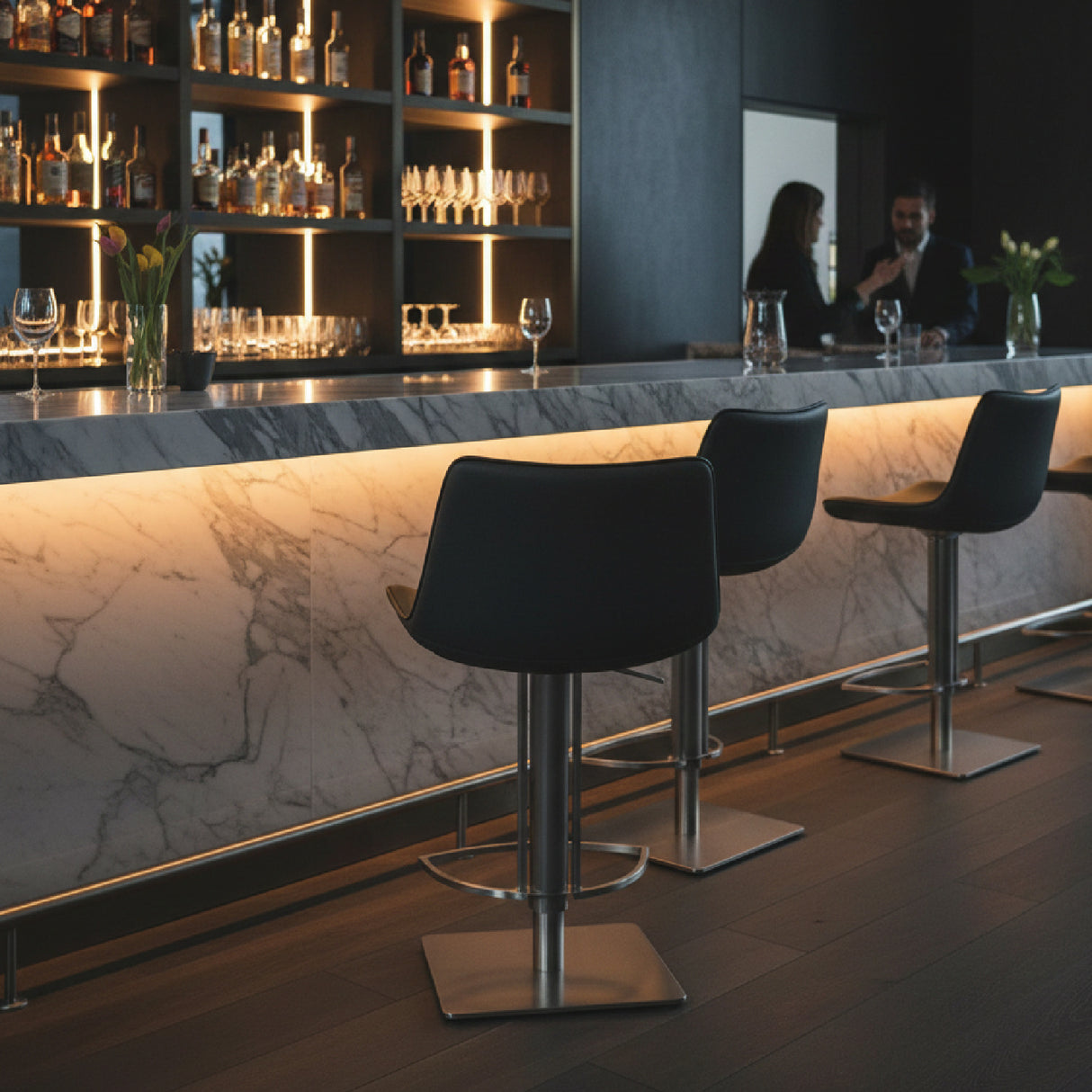   Gray Vegan Swivel Bar Stool | Oroa.com
