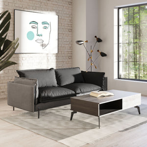   Gray Vegan Swivel Bar Stool | Oroa.com
