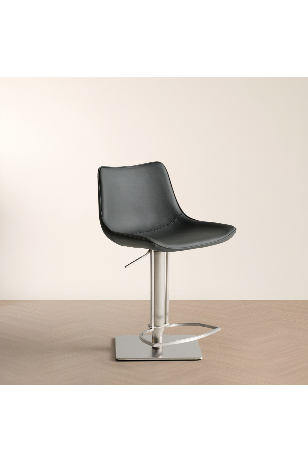 Gray Leatherette Swivel Bar Stool | OROA Modern Manning | Oroa.com