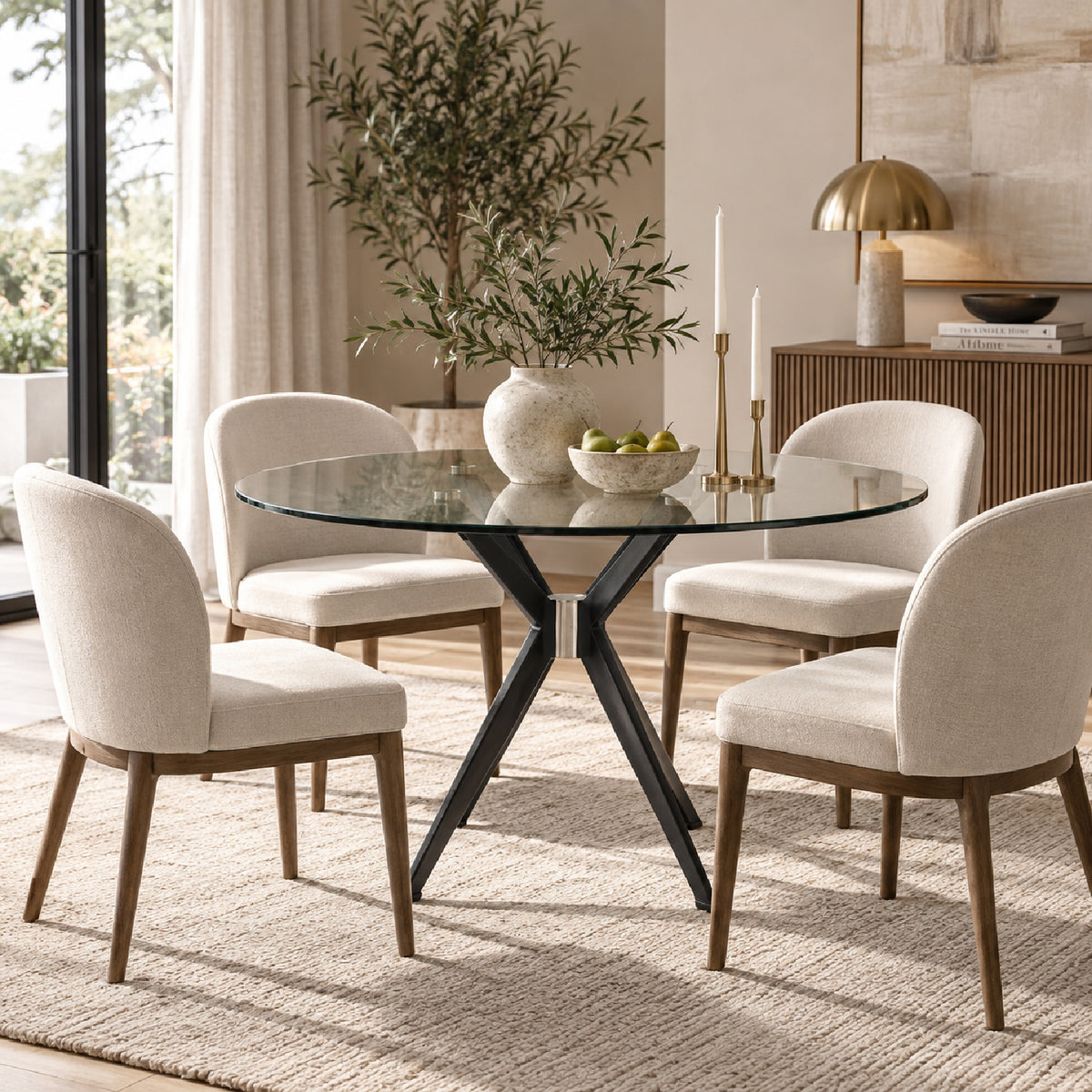 Round Glass Dining Table | OROA Modern Dallas