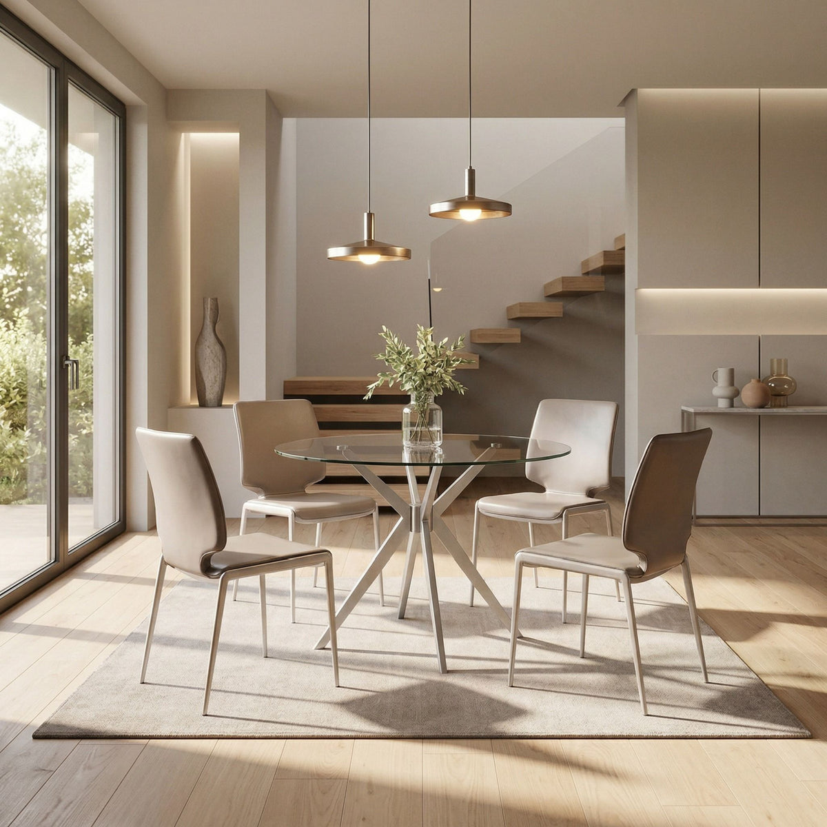 Round Glass Dining Table | OROA Modern Dallas