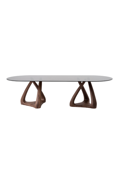 Oval Gray Glass Dining Table | OROA Modern Christy | Oroa.com