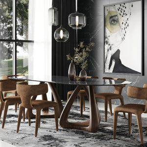   Oval Gray Glass Dining Table | Oroa.com