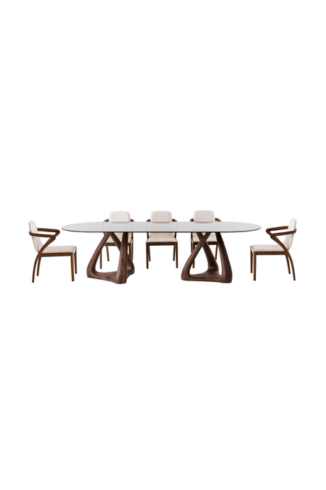 Oval Gray Glass Dining Table | OROA Modern Christy | Oroa.com