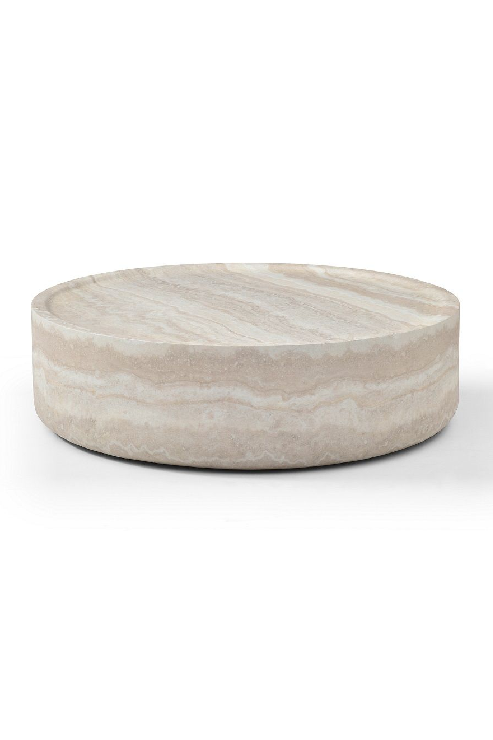 Travertine Round Coffee Table Set (3) | OROA Modern Benji | Oroa.com