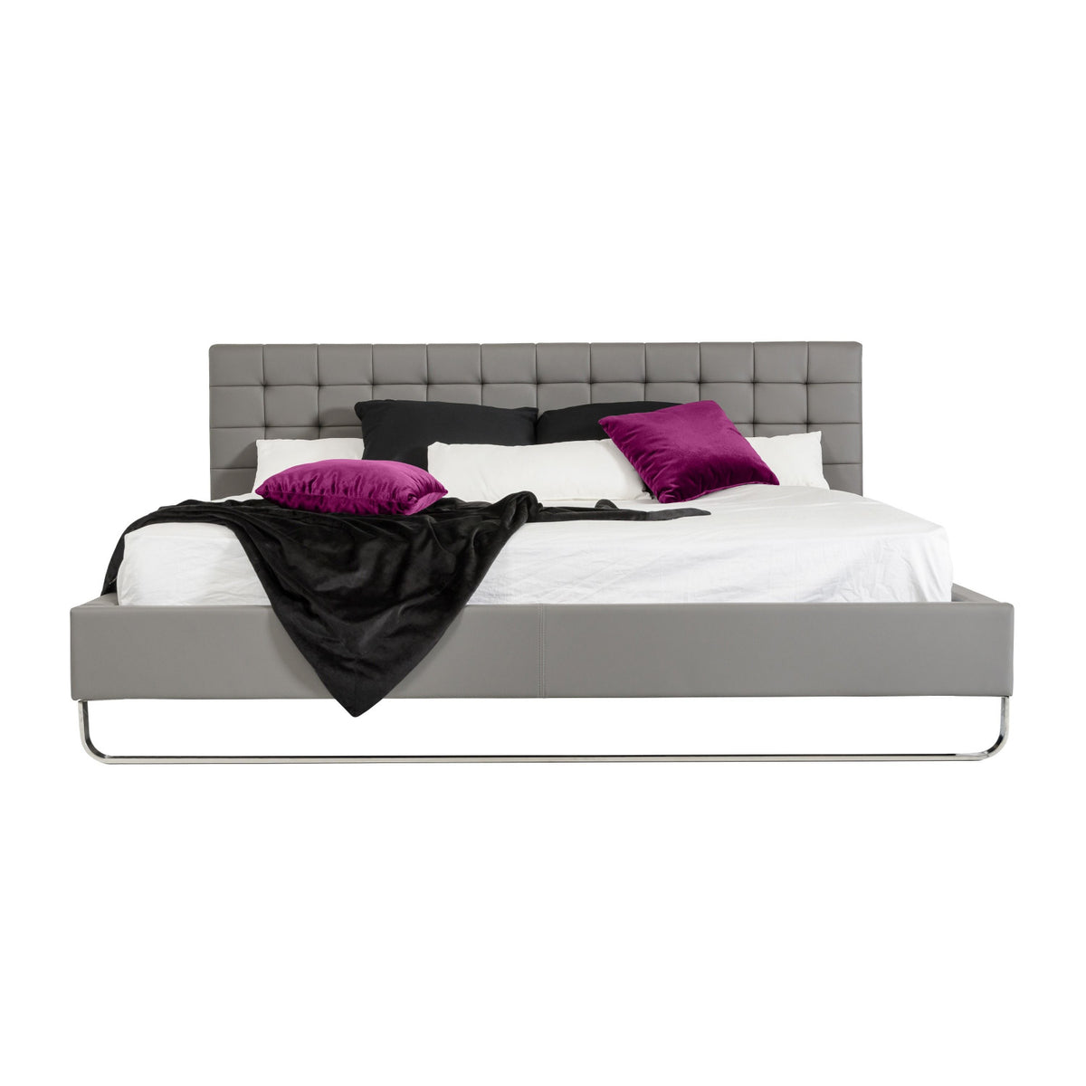 Gray Vegan Leather Bed | OROA Modern Gemma