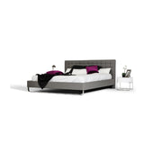 Gray Vegan Leather Bed | OROA Modern Gemma