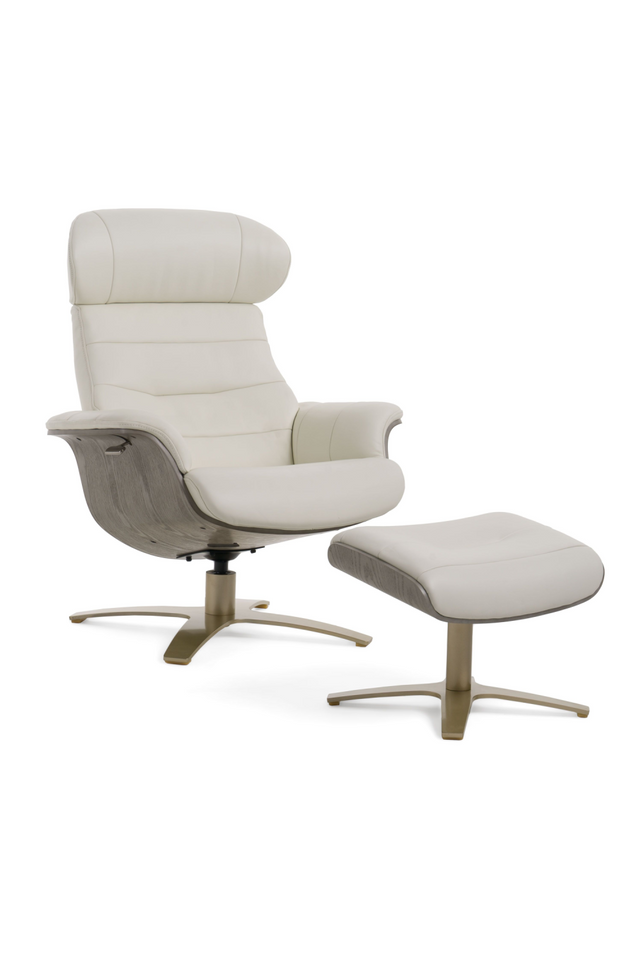 Gray Leather Swivel Chair and Ottoman | OROA Modern | Oroa.com