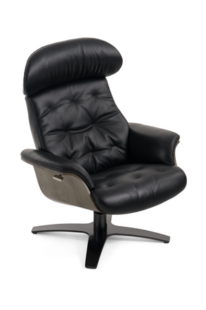 Black Leather Lounge Chair & Ottoman | OROA Modern Nowak | Oroa.com