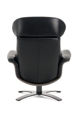 Black Leather Lounge Chair & Ottoman | OROA Modern Nowak | Oroa.com