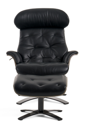 Black Leather Lounge Chair & Ottoman | OROA Modern Nowak | Oroa.com