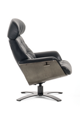 Black Leather Lounge Chair & Ottoman | OROA Modern Nowak | Oroa.com