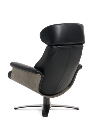 Black Leather Lounge Chair & Ottoman | OROA Modern Nowak | Oroa.com