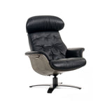 Black Leather Lounge Chair & Ottoman | OROA Modern Nowak