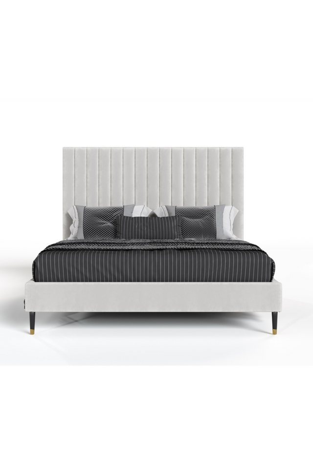 White Velvet Pleated Bed | OROA Modern Hemlock | Oroa.com