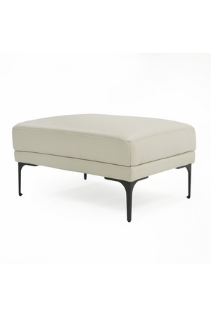 Gray Leather Rectangular Ottoman | OROA Modern Jacoba | Oroa.com