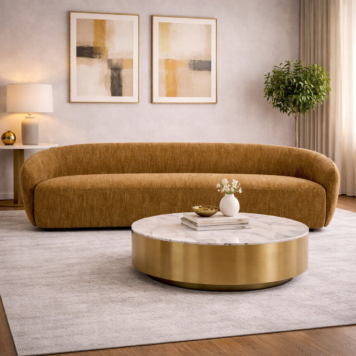   Yellow Curved Sofa | Oroa.com