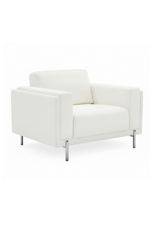 White Square-Armed Lounge Chair | OROA Modern Schmidt | Oroa.com