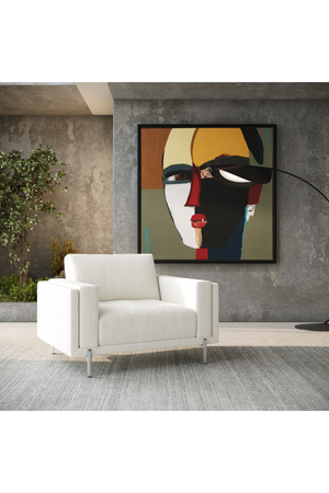 White Square-Armed Lounge Chair | OROA Modern Schmidt | Oroa.com