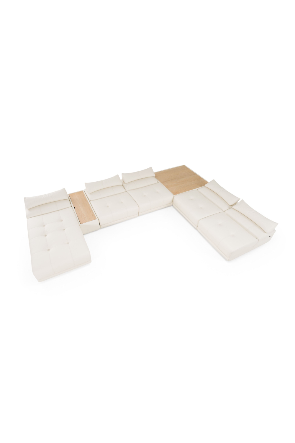 White Leather 7-Piece Modular Sofa | OROA Modern Garfield | Oroa.com