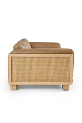Tan Leather Wicker Sofa | OROA Modern Danson | Oroa.com