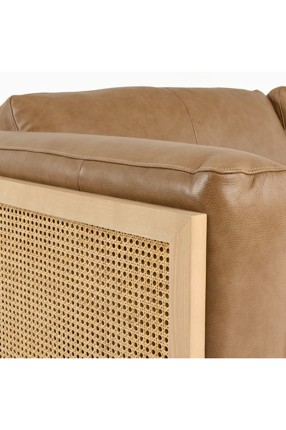 Tan Leather Wicker Sofa | OROA Modern Danson | Oroa.com
