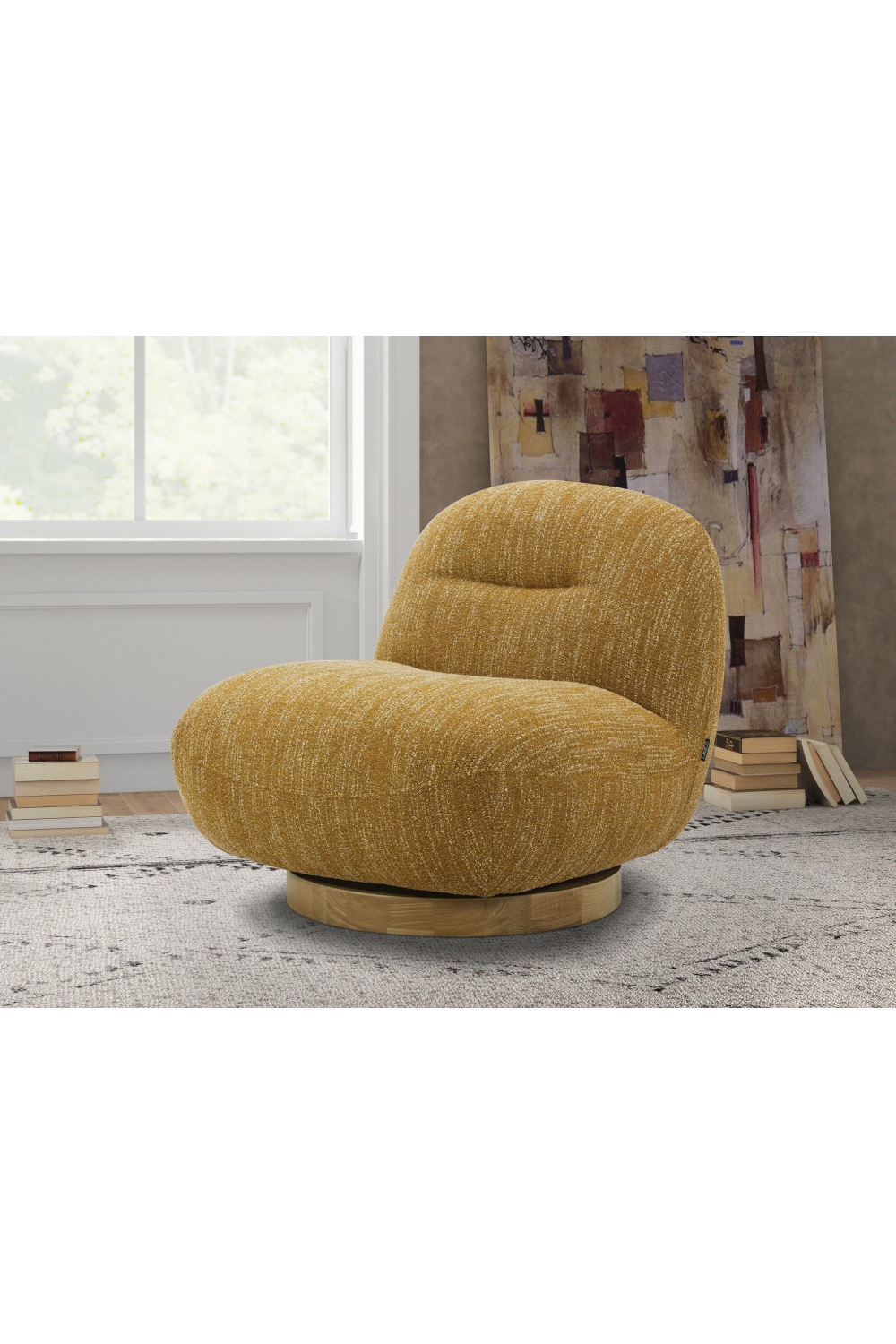 Fabric Upholstered Swivel Chair | OROA Modern Renee | Oroa.com
