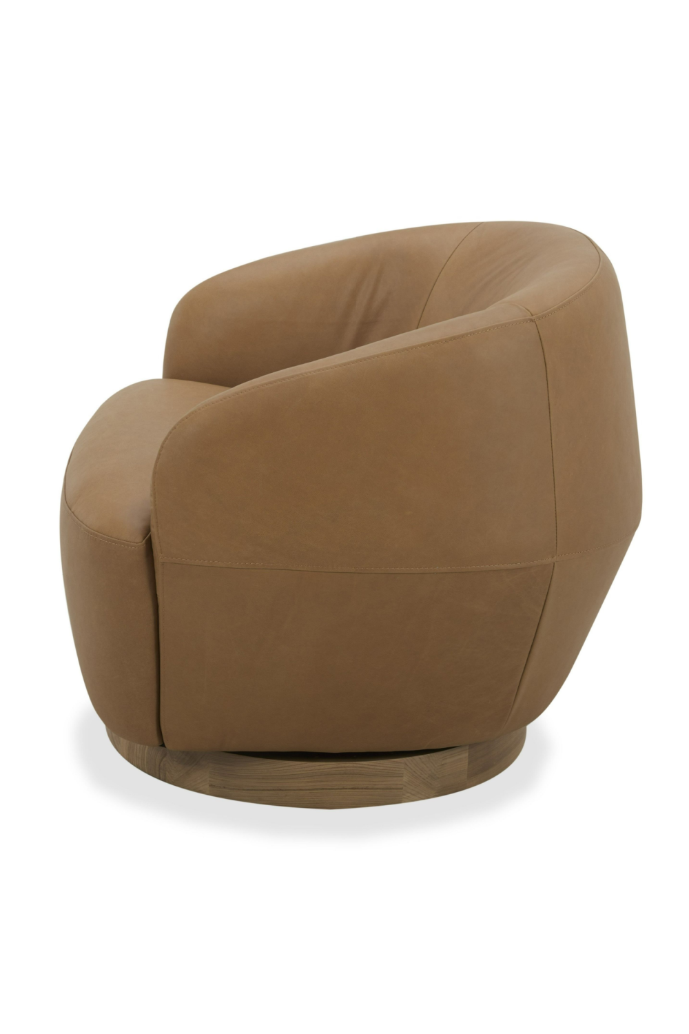 Tan Leather Swivel Accent Chair | OROA Modern Agatha | Oroa.com