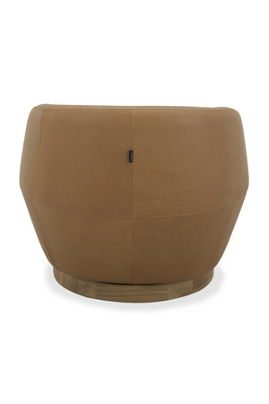 Tan Leather Swivel Accent Chair | OROA Modern Agatha | Oroa.com