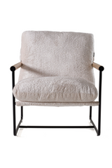 Wood-Armed Beige Accent Chair | OROA Modern Moorcroft | Oroa.com