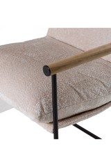 Wood-Armed Beige Accent Chair | OROA Modern Moorcroft | Oroa.com