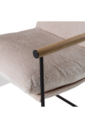 Wood-Armed Beige Accent Chair | OROA Modern Moorcroft | Oroa.com