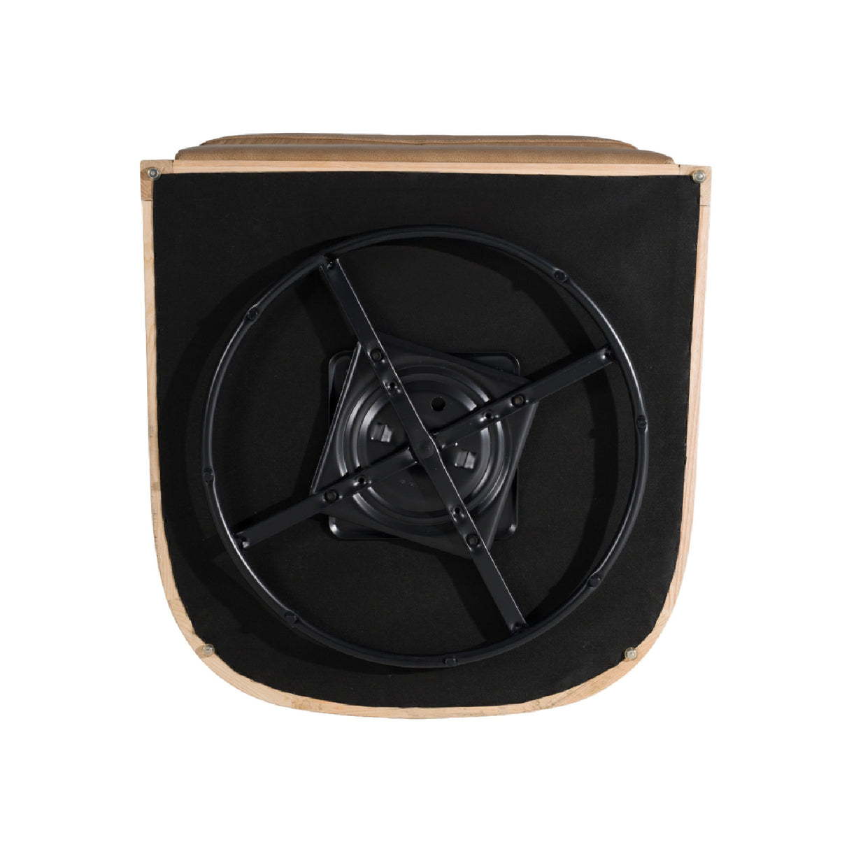 Tan Leather Wicker Swivel Chair | OROA Modern Danson | Oroa.com