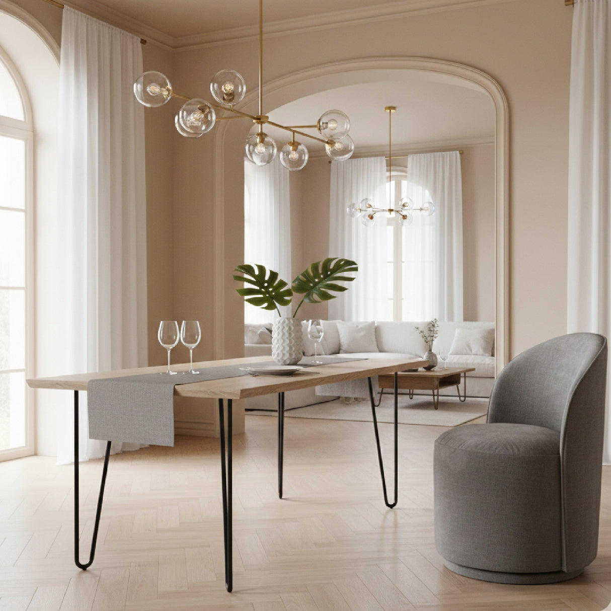 Upholstered Swivel Dining Chair | OROA Modern Correa