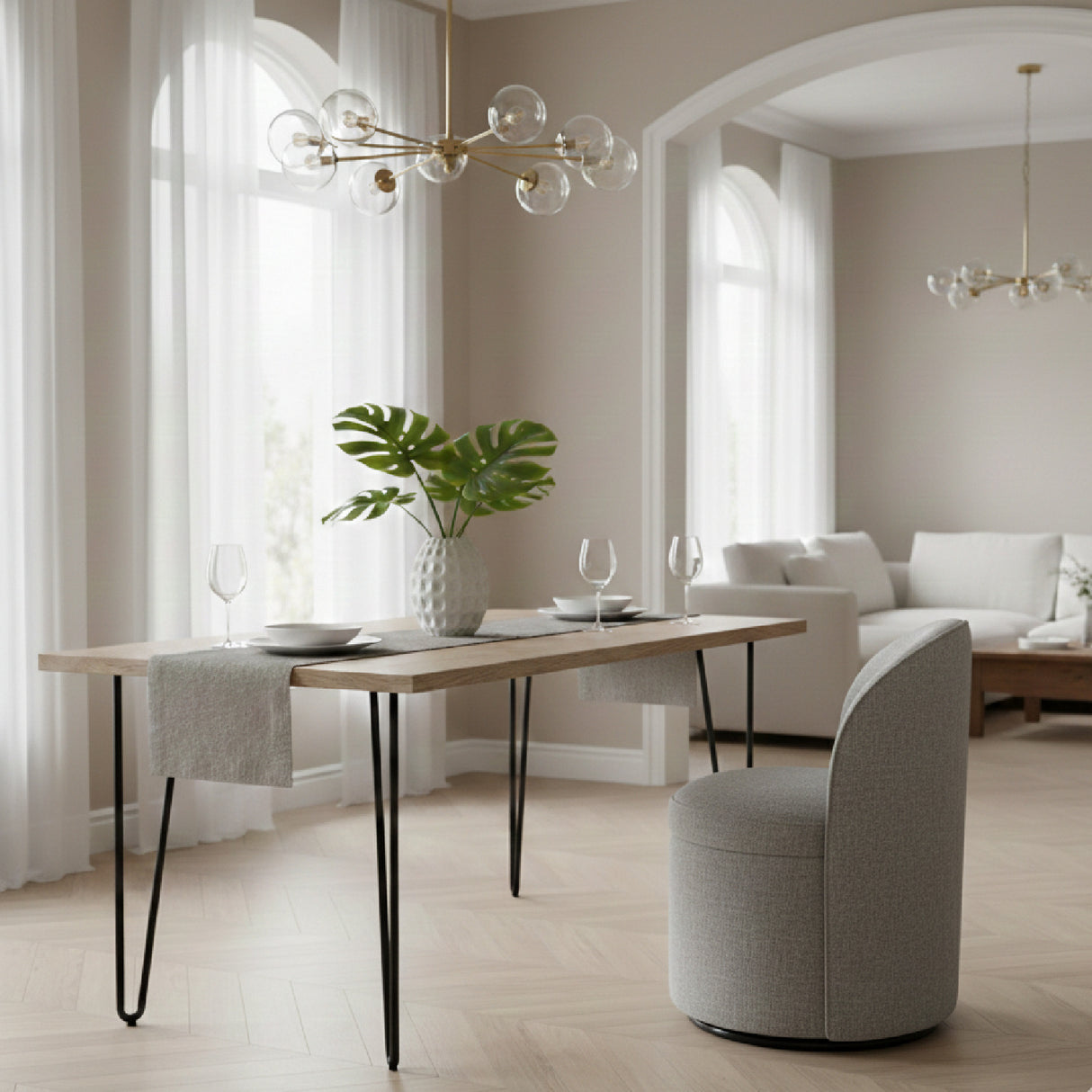 Upholstered Swivel Dining Chair | OROA Modern Correa