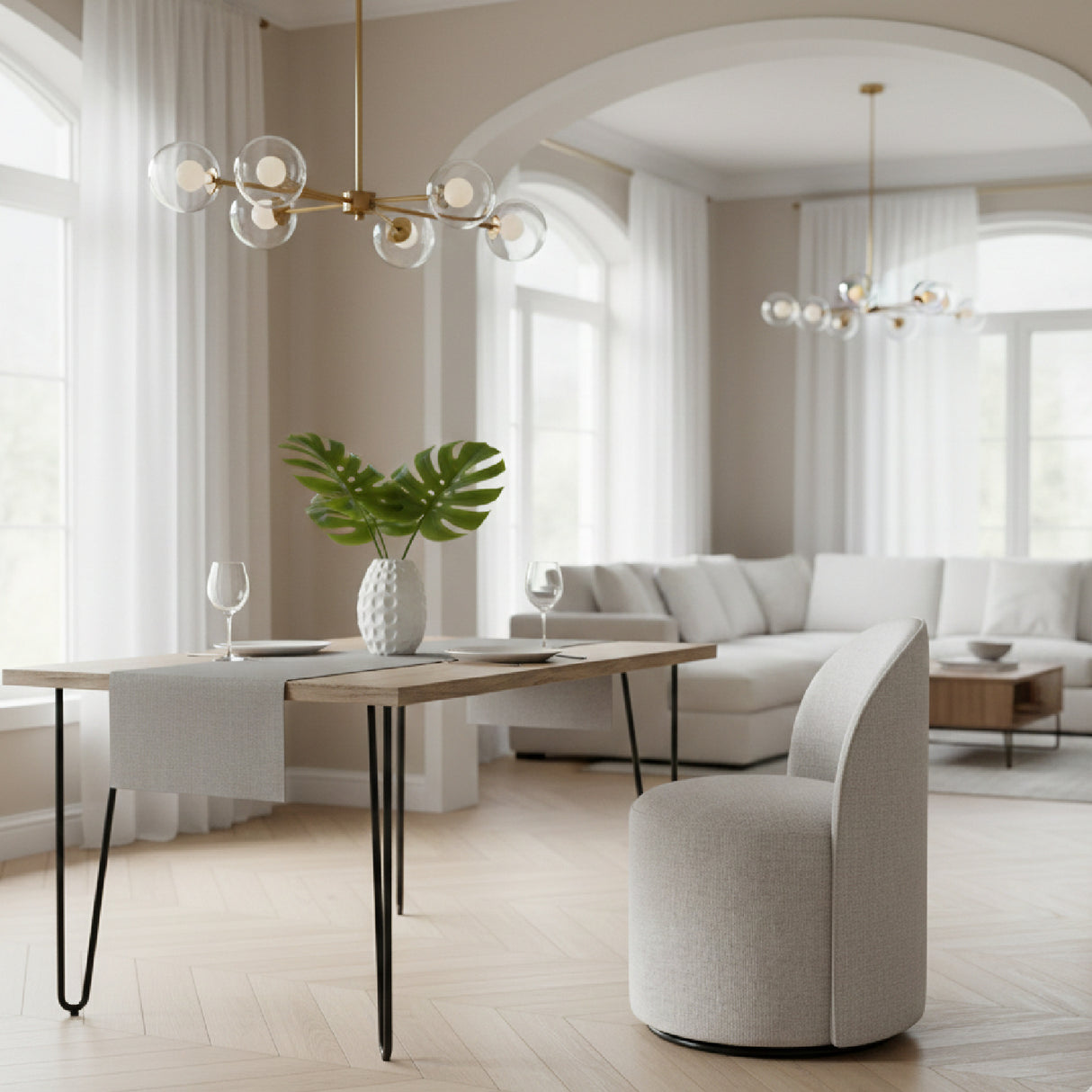 Upholstered Swivel Dining Chair | OROA Modern Correa